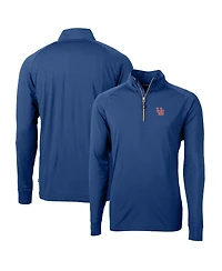 Cutter & Buck Men's Royal Ole Miss Rebels Adapt Eco Knit Stretch Quarter-Zip Pullover Sweatshirt
