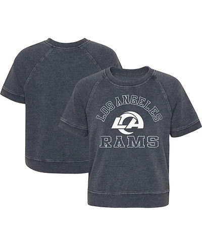 Outerstuff Girls Juniors Heather Charcoal Los Angeles Rams Cheer Squad Raglan T-Shirt