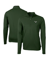 Cutter & Buck Men's Hunter Green Philadelphia Eagles Virtue Eco Pique Quarter-Zip Pullover Hoodie