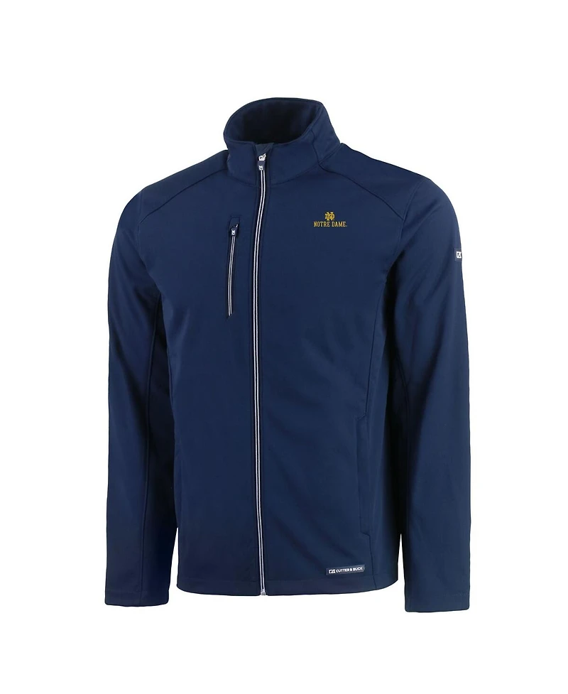Cutter & Buck Men's Navy Notre Dame Fighting Irish Evoke Eco Softshell Full-Zip Jacket