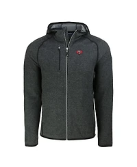 Cutter & Buck Men's Heather Charcoal San Francisco 49ers Throwback Mainsail Sweater-Knit Full-Zip Hoodie