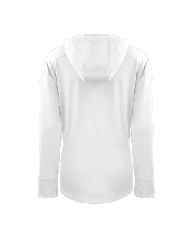 Cutter & Buck Women's White Buffalo Bills Throwback Daybreak Eco Half-Zip Hoodie