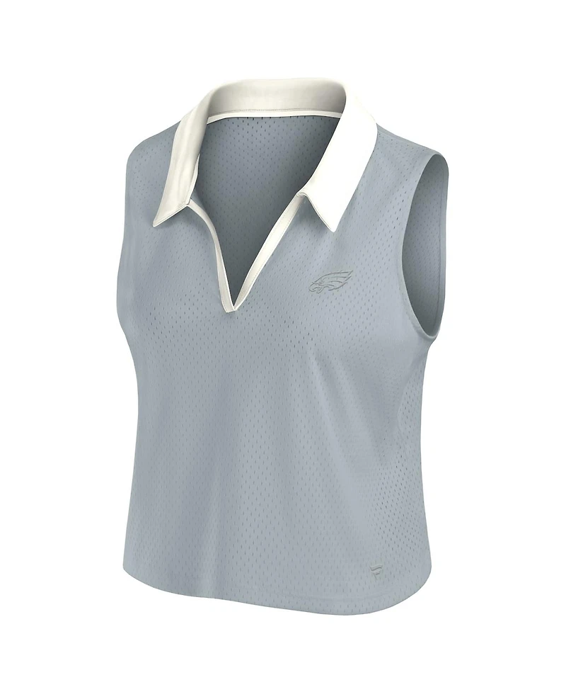Fanatics Women's Gray Philadelphia Eagles Studio Wellness V-Neck Tank Top
