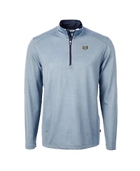 Cutter & Buck Men's Carolina Blue/Navy North Tar Heels Vault Dry Tec Virtue Eco Pique Micro Stripe Quarter-Zip Pullover Hoodie