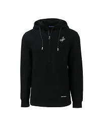 Cutter & Buck Men's Black Los Angeles Dodgers Roam Eco Tri-Blend Half-Zip Hoodie