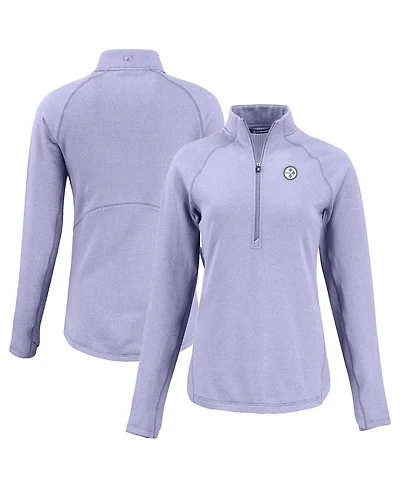 Cutter & Buck Women's Purple Pittsburgh Steelers Peshastin Eco Fleece Half-Zip Top