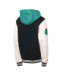 Mitchell & Ness Big Boys and Girls Black Vancouver Grizzlies Hardwood Classics Courtside Fleece Full-Snap Hooded Jacket