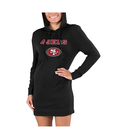 Concepts Sport Women's Black San Francisco 49ers Gather Long Sleeve Hoodie Nightshirt