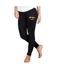 Concepts Sport Women's Black Los Angeles Chargers Lightweight Fraction Lounge Leggings