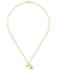 Macy's Heart & Ball Charm Pendant Necklace in 14k Gold Over Sterling Silver