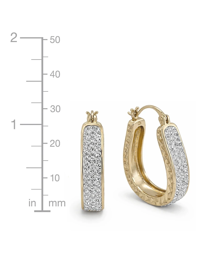 And Now This Clear Crystal Diamond Cut Hoop Earrings