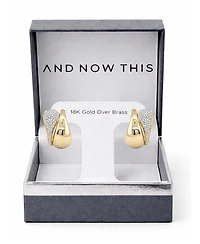 And Now This Crystal Double Teardrop C Hoop Earring