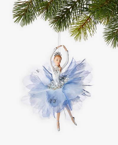 Holiday Lane Ballet Dancing Caucasian Ballerina in Blue Ornament, Exclusively at Macy's