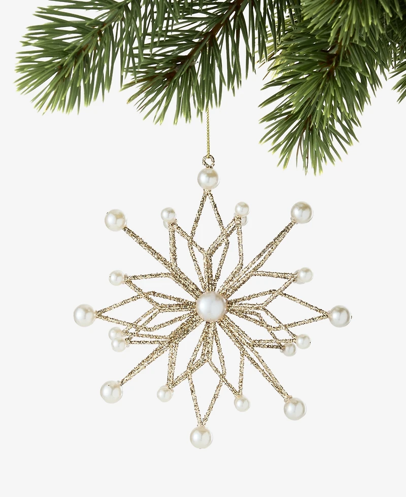 Holiday Lane Gilded Glamour Iron Gem Snowflake Ornament, Macy's Exclusive