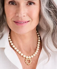 Charter Club Imitation Pearl Heart Pendant Necklace, Macy's Exclusive