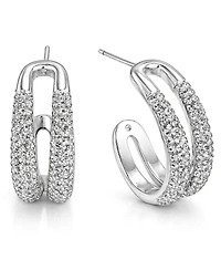 And Now This Clear Crystal Double Hoop Earrings