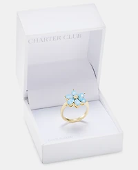 Charter Club Blue Crystal Flower Ring, Macy's Exclusive