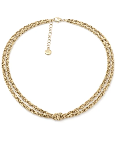 And Now This 18K Gold Plated Double Layered Knotted Chain Necklace