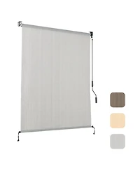 Aoodor Patio Roller Shade Hdpe Fabric Outdoor Cordless Roll Up with Uv Protection, Blinds