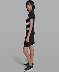 Karl Lagerfeld Paris Women's Stripe Logo Dress