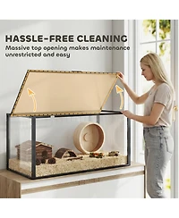 PawHut Large Acrylic Hamster Cage, Chewproof Guinea Pig Cage