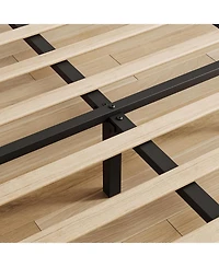 gaomon Upholstered Platform Bed Adjustable Headboard Wooden Slats Noise Free Easy Assembly No Box Spring