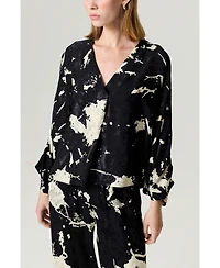 Nocturne Women's Abstract Print Jacquard Blouse