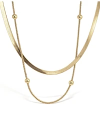 And Now This 18K Gold Plated or Silver Plated Double Layered Necklace