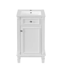 Sillysis 18" Bathroom Vanity with Sink, French Modern Freestanding Solid Wood Mdf Cabinet, Soft Close Door for Small Spaces
