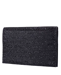Nina Crystal Embellished Flap Slim Magnetic Snap Clutch