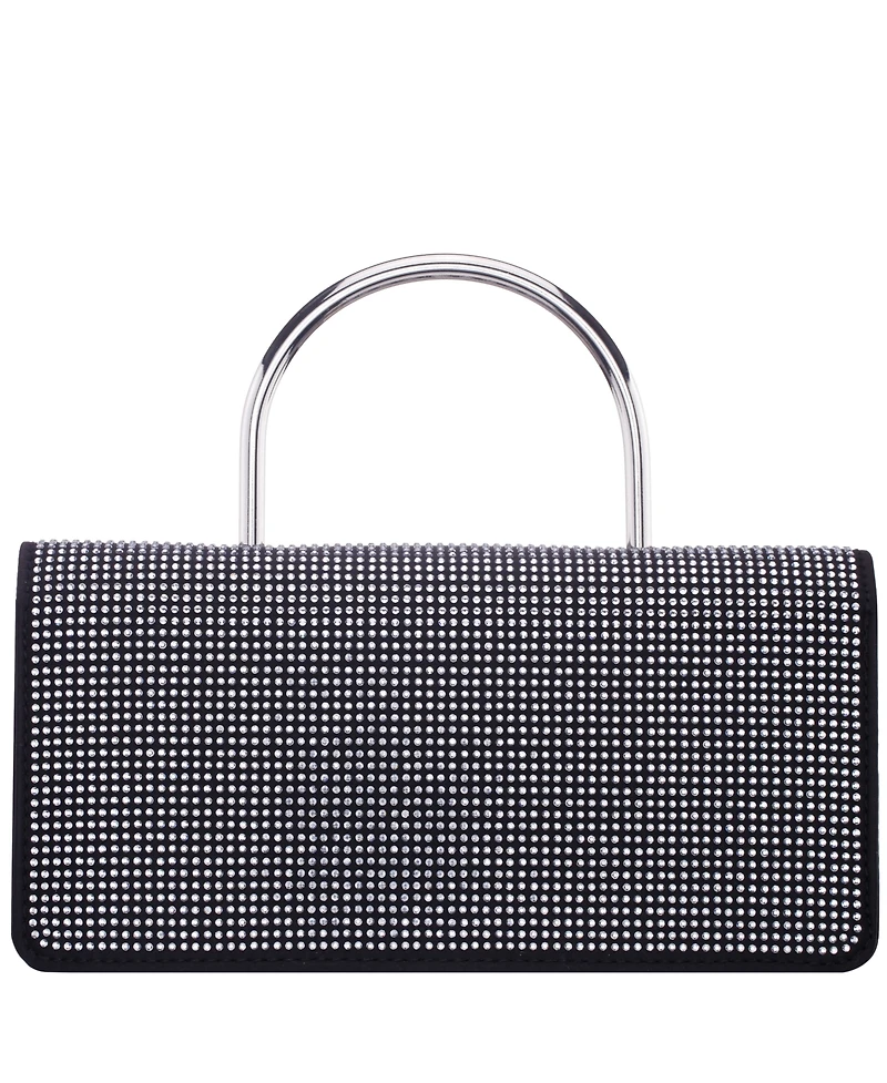 Nina Elongated Crystal Magnetic Snap Satchel Bag