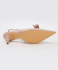 Berness Women's Charleigh Slingback Kitten Heels with Bow Detail