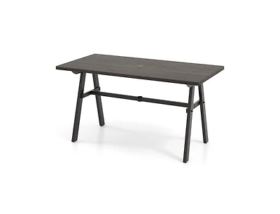 Slickblue Garden Outdoor Dining Table Seats 6 with Umbrella Hole