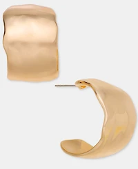 I.n.c. International Concepts Medium Textured Huggie Hoop Earrings, 1.1", Macy's Exclusive