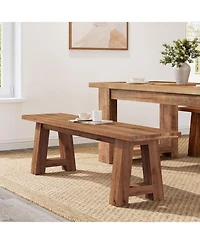 Tribesigns Solid Wood Dining Bench with A-Shaped Legs, 55.12-Inch Farmhouse Entryway Bench