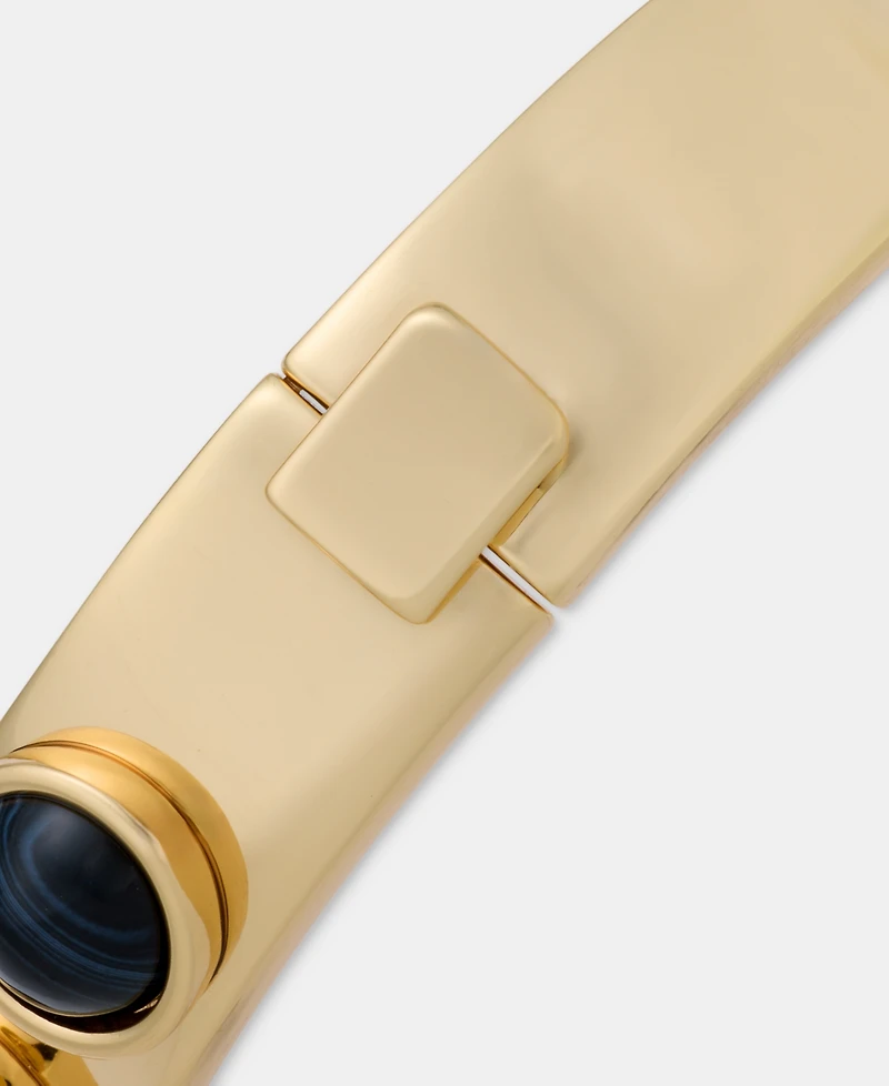 Dkny Gold-Tone Dynamic Jet Cabochon Bangle Bracelet