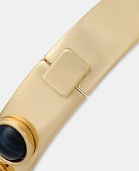 Dkny Gold-Tone Dynamic Jet Cabochon Bangle Bracelet