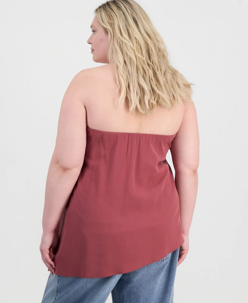 And Now This Trendy Plus Asymmetrical-Hem Strapless Top, Macy's Exclusive