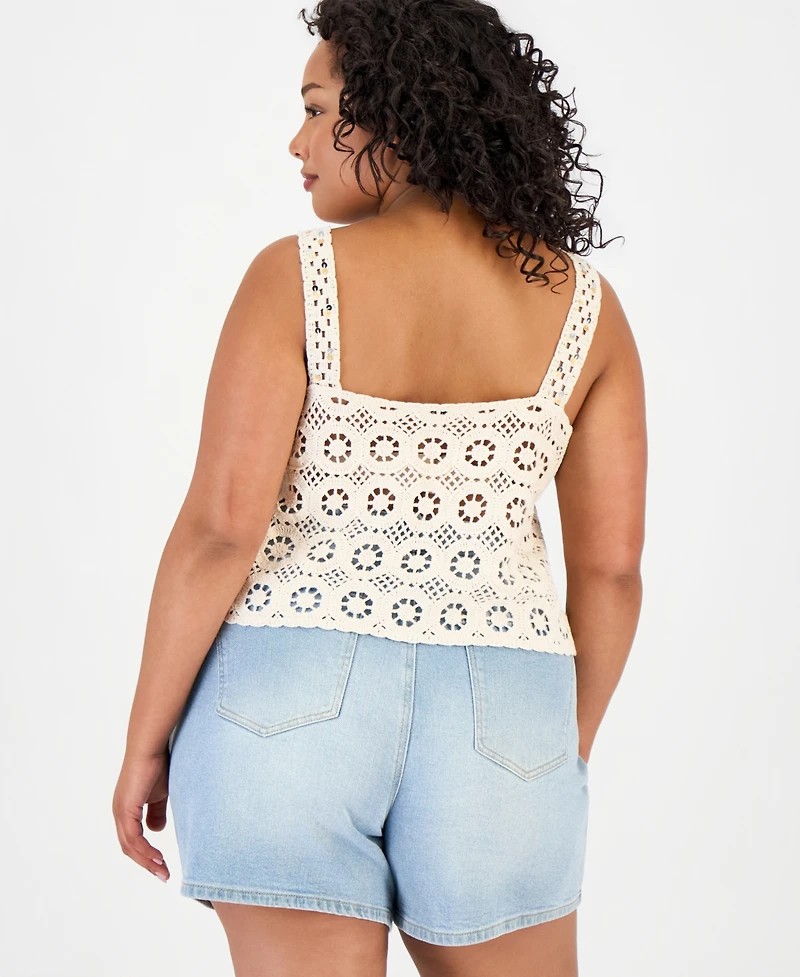 And Now This Trendy Plus Size Sequin Crochet Tank, Macy's Exclusive
