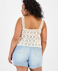 And Now This Trendy Plus Size Sequin Crochet Tank, Macy's Exclusive