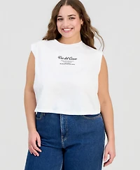 And Now this Trendy Plus Cotton Graphic-Print Muscle T-Shirt, Macy's Exclusive