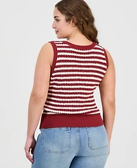 And Now This Trendy Plus Striped Sweater Tank, Macy's Exclusive