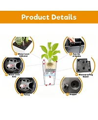 Streamdale Furniture Set of 2 Faux Rattan Tall Planters with Water Level Monitor