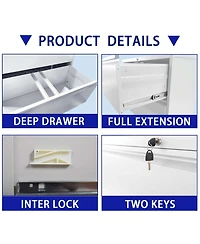 Streamdale Furniture 5-Drawer Lockable Lateral File Cabinet for Home/Office