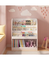 Rainsken Wooden Book Display & Toy Organizer