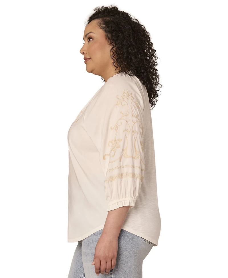Democracy Plus Ruffle Edge Neck Top