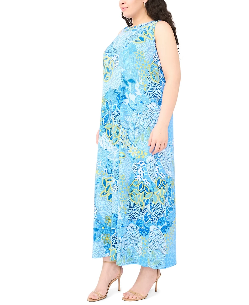 Msk Plus Boat Neck Sleeveless Maxi Dress