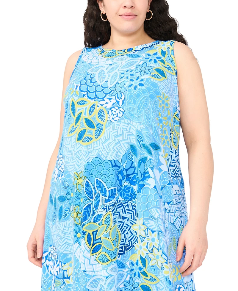 Msk Plus Boat Neck Sleeveless Maxi Dress