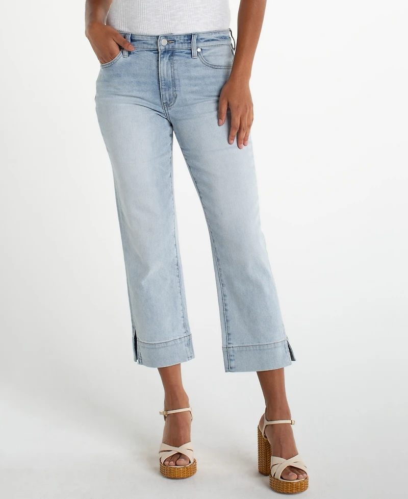 Liverpool Los Angeles Petite Kennedy Cropped Wide-Hem Jeans