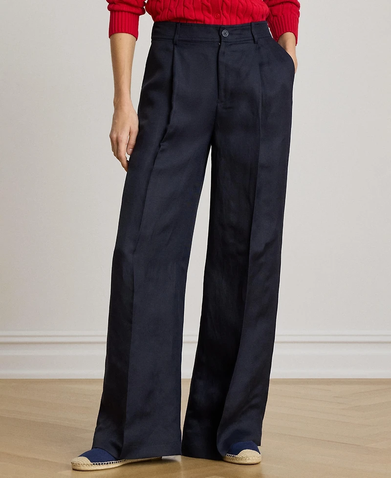 Lauren Ralph Women's Twill Wide-Leg Pants